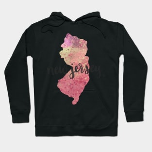 new jersey - calligraphy and abstract state outline Hoodie